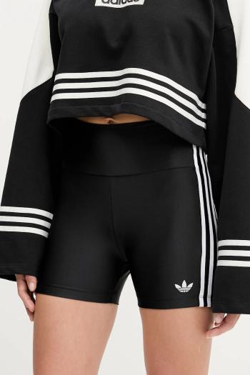 Šortky adidas Originals 3-Stripes čierna farba, s nášivkou, vysoký pás, JX5235