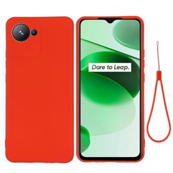 RUBBER Ochranný kryt pre Realme C30 červený