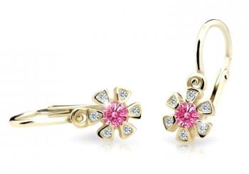 Cutie Jewellery Zlaté detské náušnice C2156-10-X-1 fuchsiová