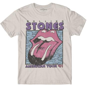 The Rolling Stones tričko American Tour Map Natural XXL