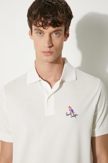 Bavlnené polo tričko Paul Smith béžová farba, s nášivkou, M1R-698P-NP4722