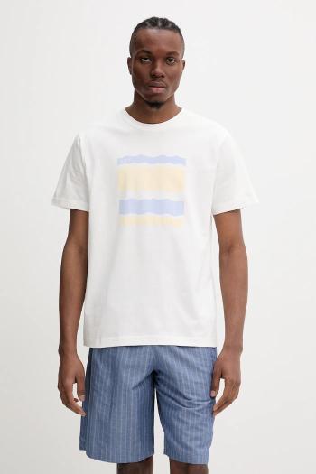 Bavlnené tričko A.P.C. t-shirt malone pánske, biela farba, s potlačou, COGCK.M26506