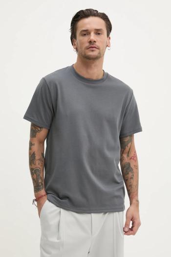 Tričko Hollister Co. pánske, šedá farba, jednofarebné, KI324-5137