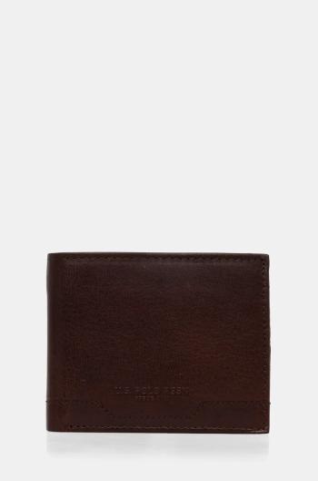Kožená peňaženka U.S. Polo Assn. Sti.H Wallet hnedá farba, AIUS82353MHA