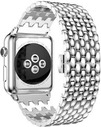 4wrist Ocelový tah s dračím vzorem pro Apple Watch 42/44/45/49 mm - Silver