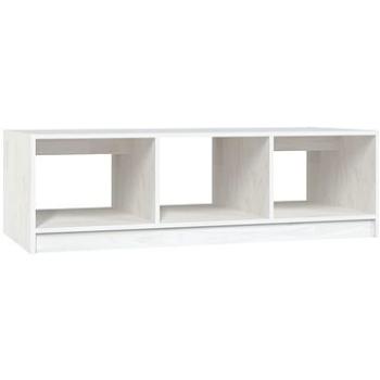 SHUMEE Konferenčný stolík biely 110 × 50 × 34 cm masívne borovicové drevo, 809913