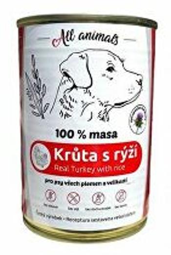 Všetky zvieratá DOG Mletý moriak s ryžou 400g + Množstevná zľava