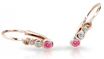 Cutie Jewellery Detské náušnice z ružového zlata C2255-10-X-4 fuchsiová