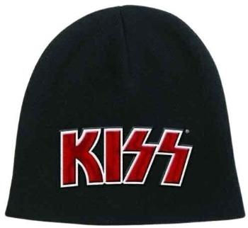 Kiss Čiapka Red on White Logo Black