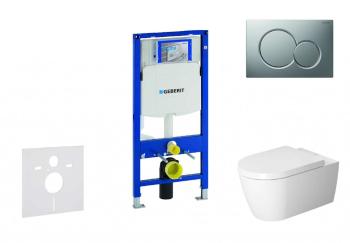 GEBERIT - Duofix Modul na závesné WC s tlačidlom Sigma01, matný chróm + Duravit ME by Starck - WC a doska, Rimless, SoftClose 111.300.00.5 NM3
