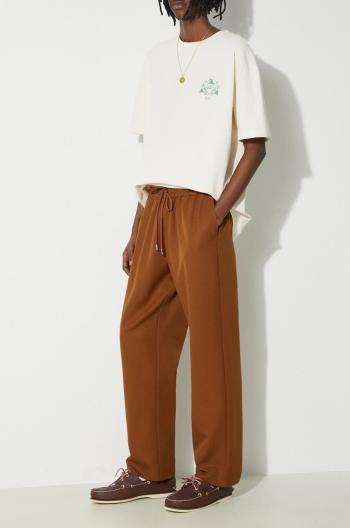 Nohavice s prímesou vlny Drôle de Monsieur Le Pantalon Droit hnedá farba, rovné, D-BP152-PL127-WHY