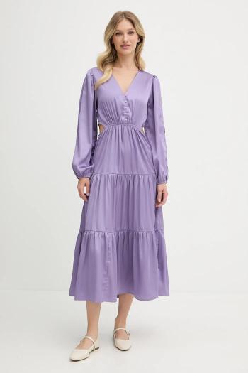 Šaty Pepe Jeans fialová farba, midi, áčkový strih, PL953760