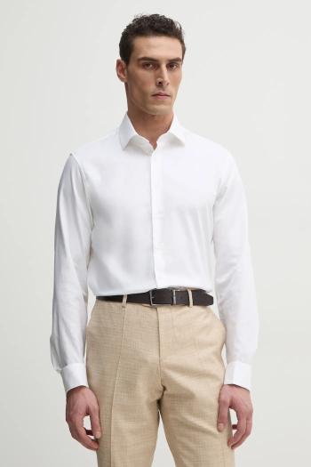 Košeľa Calvin Klein pánska, biela farba, regular, s talianskym golierom, K10K107889