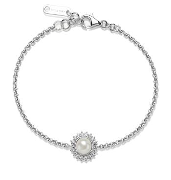 Brosway Trblietavý strieborný náramok s perlou Infinite White Fancy FIW138