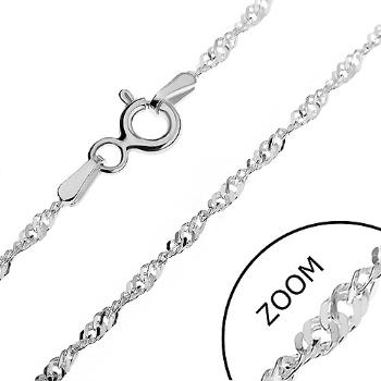 Retiazka zo striebra 925 - husté ploché očká v špirále, 1,8 mm