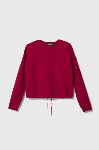 Detský sveter United Colors of Benetton fialová farba