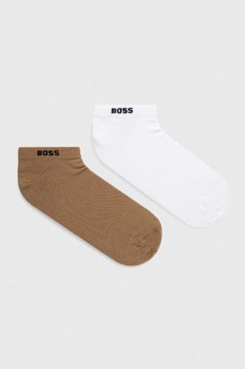 Ponožky BOSS 2-pak béžová farba, 50467730