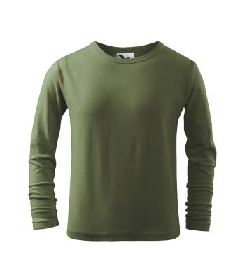 MALFINI Detské tričko s dlhým rukávom Long Sleeve - Khaki | 134 cm (8 rokov)