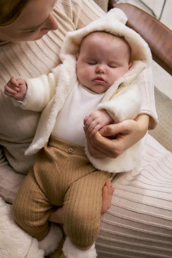 Legíny pre bábätká Mayoral Newborn hnedá farba, jednofarebné, 9926