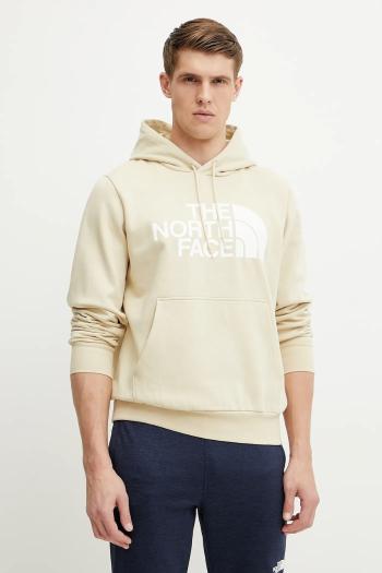 Mikina The North Face Easy pánska, béžová farba, s kapucňou, s potlačou, NF0A89FF3X41