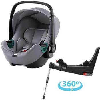 Britax Römer Baby-Safe 3 i-Size so základňou Flex Base 5Z Bundle Frost Grey (4000984815351)