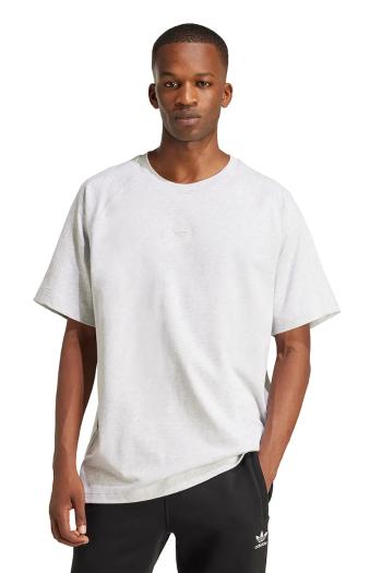 Bavlnené tričko adidas Originals Premium Essentials Tee pánske, šedá farba, s nášivkou, JD3275