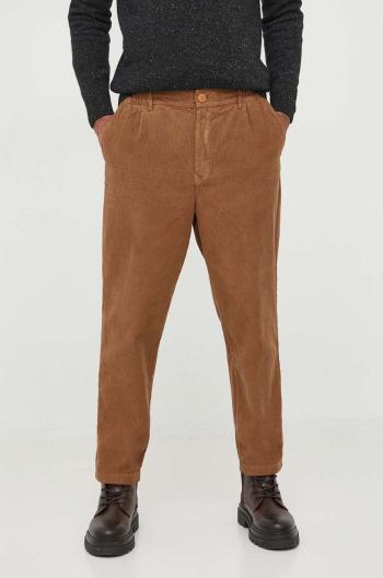 Menčestrové nohavice Barbour Highgate Cord Trouser hnedá farba, rovné, MTR0675