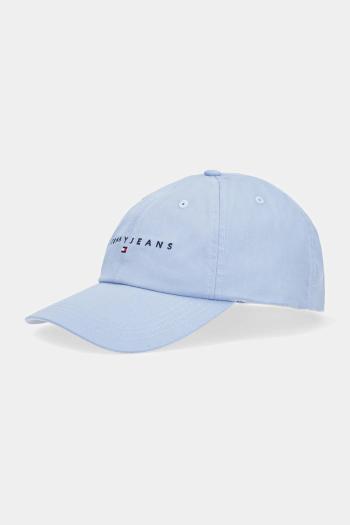 Bavlnená šiltovka Tommy Jeans žltá farba, s nášivkou, AW0AW16868