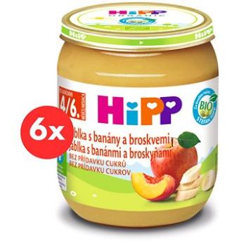 HiPP BIO Jablká s banánmi a broskyňami - 6x 125g (4062300311282)