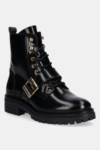 Kožené členkové topánky Barbour Ouseburne čierna farba, na plochom podpätku, LFO0772BK71