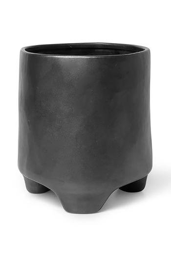 Kvetináč ferm LIVING Esca Pot S čierna farba