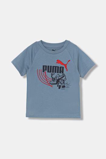 Detské bavlnené tričko Puma LITTLE RUNNERS Tee PS modrá farba, s potlačou, 688475