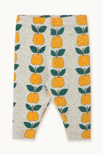 Legíny pre bábätká Tinycottons APPLES RIB BABY PANT béžová farba, vzorované, AW25-240