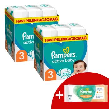 Pampers Active Baby 2 havi Pelenkacsomag 6-10kg Midi 3 (416db) +...