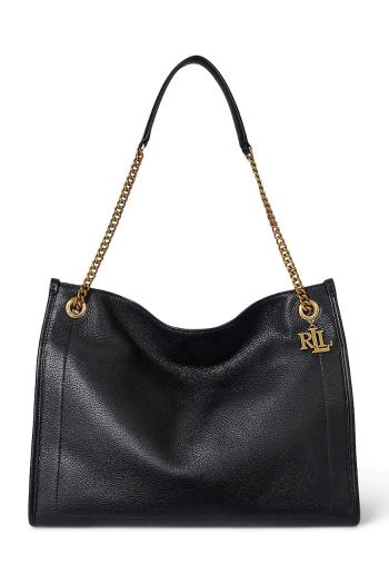 Kožená kabelka Lauren Ralph Lauren čierna farba, 431969352