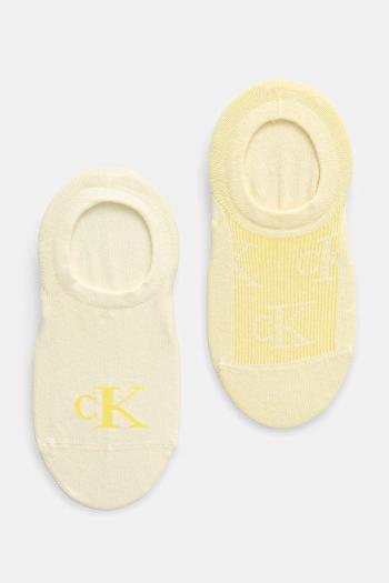 Ponožky Calvin Klein Jeans 2-pak dámske, žltá farba, 701231402