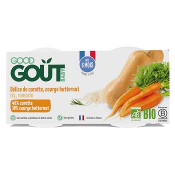 GOOD GOUT BIO Pyré z maslovej tekvice a mrkvy 2x 190 g