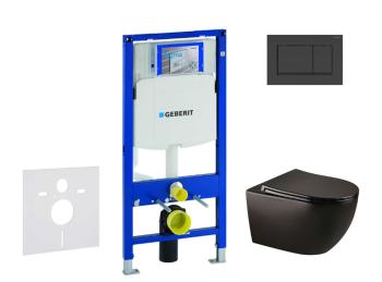 GEBERIT - Duofix Set predstenovej inštalácie, klozetu Gaia a dosky softclose, tlačidlo Sigma30, matná čierna/čierna SANI11CA5502