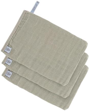 Mosdókesztyű Lässig Muslin Wash Glove Set Olive 13 × 22 cm, 3 db