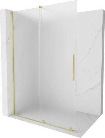 MEXEN/S - Velar Sprchová zástena posuvná Walk-in 150 x 200, dekor 8 mm, zlato kefovaná 871-150-000-33-55