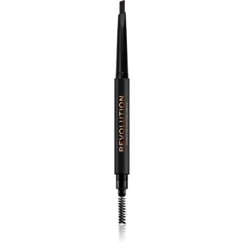 Makeup Revolution Duo Brow Definer precízna ceruzka na obočie odtieň Dark Brown 0,25 g