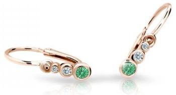 Cutie Jewellery Detské náušnice z ružového zlata C2255-10-X-4 zelená