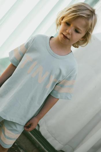 Detské bavlnené tričko Tinycottons STRIPES LOGO TEE s potlačou, SS25-137