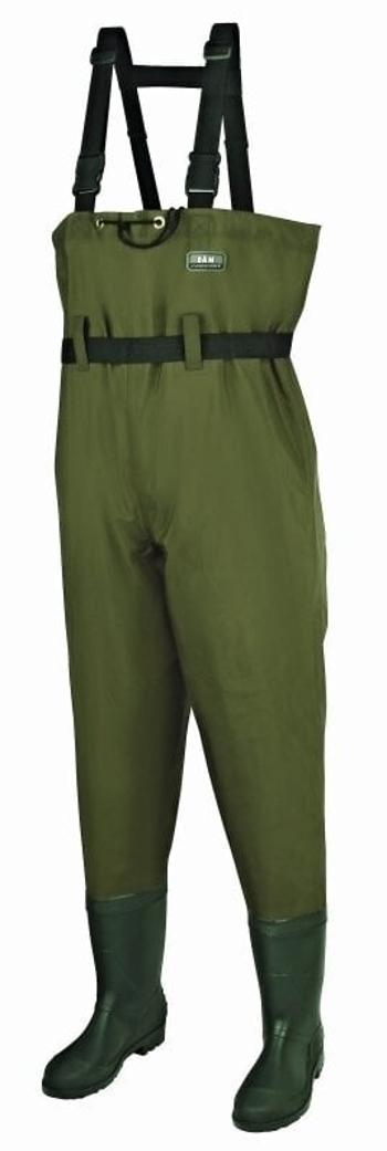 DAM Hydroforce Nylon Taslan Chest Wader Bootfoot Green 46-2XL Rybárske prsačky / Brodiace nohavice