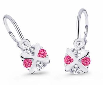 Cutie Jewellery Detské náušnice z bieleho zlata C2153-10-X-2 fuchsiová