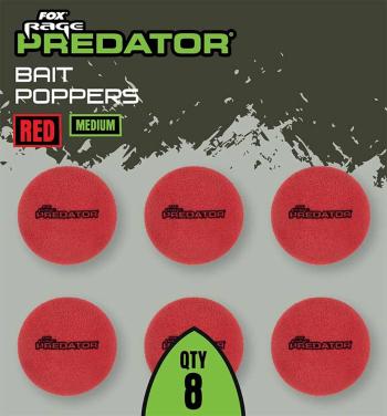 Fox rage predator plávajúce pena bait poppers 8 ks - červená medium