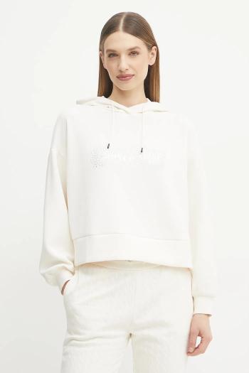 Mikina Armani Exchange dámska, béžová farba, s kapucňou, s potlačou, XW000094 AF10804