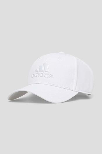 Bavlnená šiltovka adidas biela farba, s nášivkou, IR7902