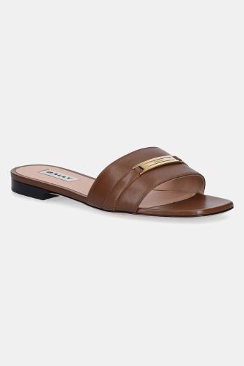 Kožené šľapky Bally dámske, hnedá farba, WF1057