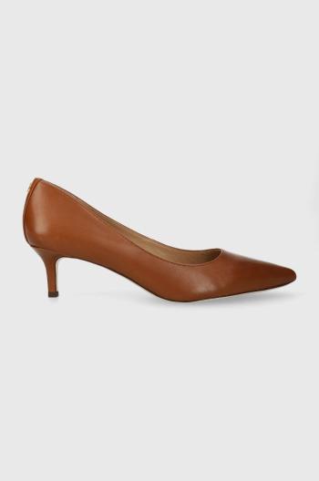 Kožené lodičky Lauren Ralph Lauren Adrienne hnedá farba, 802941000000